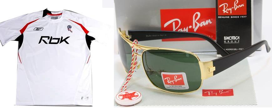 Ray Ban Goggles + Reebok T-Shirts